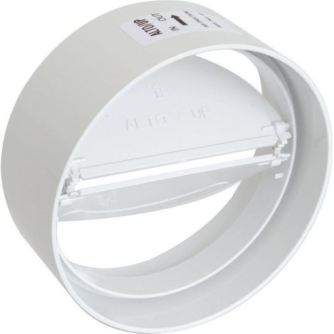 First 100mm giunto bianco ff con valvola a farfalla antiritorno per tubi tondi aerazione cappa (1/3)