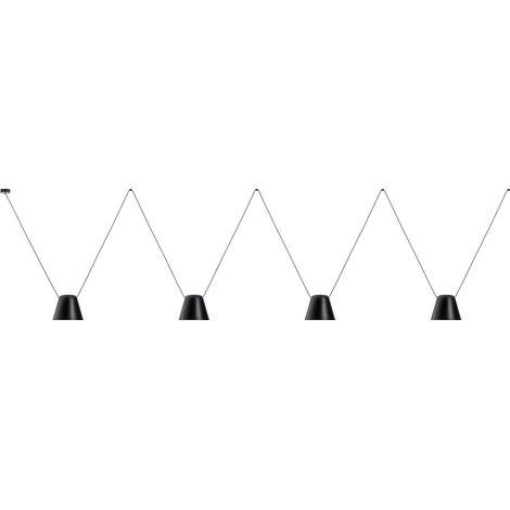 Leds-C4 Attic - Suspension décorative au plafond noir mat 4x E27 / 175cm x 800cm