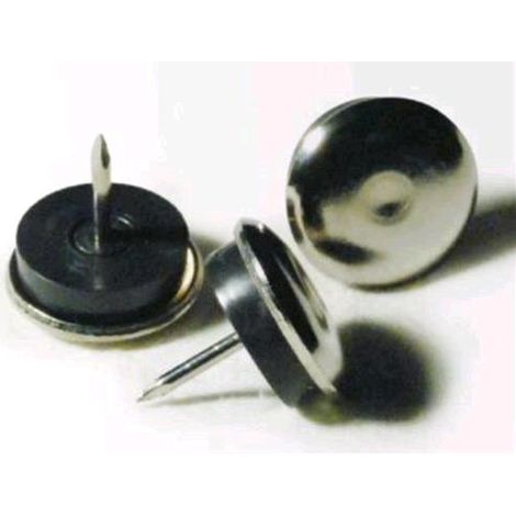 SCIVOLI IN METALLO Con GOMMA e CHIODO 30 mm SILVER MAURER Blister da 8 pz
