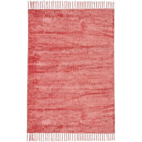 Tappeto in viscosa stile etnico Rosso Corallo BELIZE 140x200 cm (1/5)