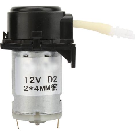 Pompe péristaltique 12V pour laboratoire, dosage précis de liquides avec tubes 2x4mm (Noir) (1/5)