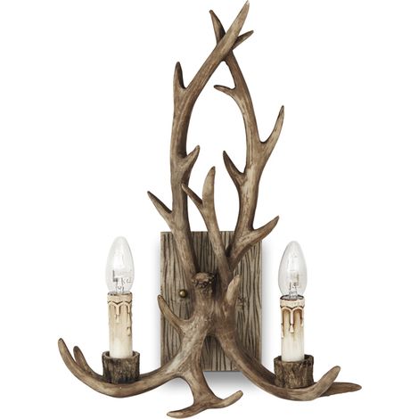 Applique Rustica-Country Chalet Metallo Beige 2 Luci E14 (1/3)