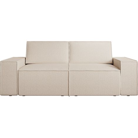 Canapé 3 places en tissu texturé beige AMELIA (1/4)
