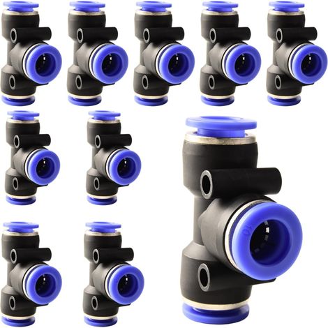 10 pièces 16 mm répartiteur en Y à 3 voies, raccord pneumatique, rapide plastique raccords Push to Connect, adaptateur de conduite d'air PY - PE-10mm (1/5)