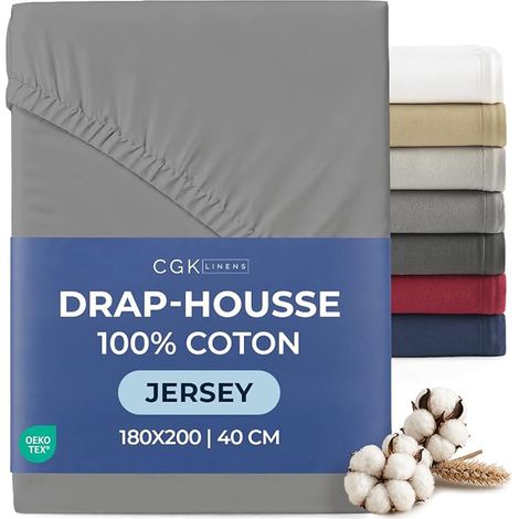 Cotton Fitted Sheet - 180 x 200 cm - Cap 40 cm - White (1/5)