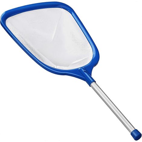 Épuisette de piscine, accessoires professionnels pour épuisette de piscine et spa, râteau à feuilles avec manche, sac en maille de nylon fine, facile à nettoyer. (1/5)
