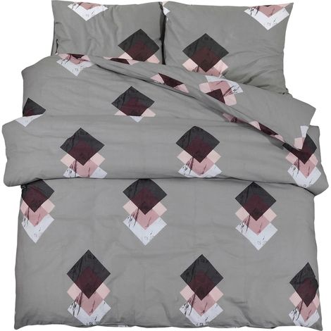Ensemble de housse de couette,Parures de lit Gris 200x200 cm Coton CFW33443 (1/5)