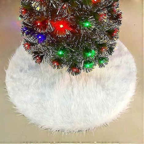 2 piezas de faldón de felpa para la base del árbol de Navidad, tamaño: 78x78cm (1/4)