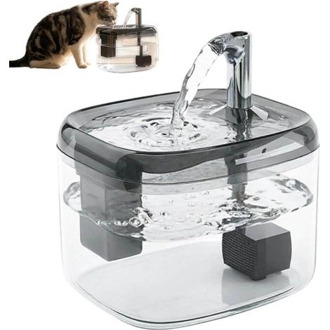 Fontaine à eau pour animaux - 1,5 litre - Distributeur silencieux avec filtre - Connexion USB - Pour chats et petits chiens - Blanche (1/5)