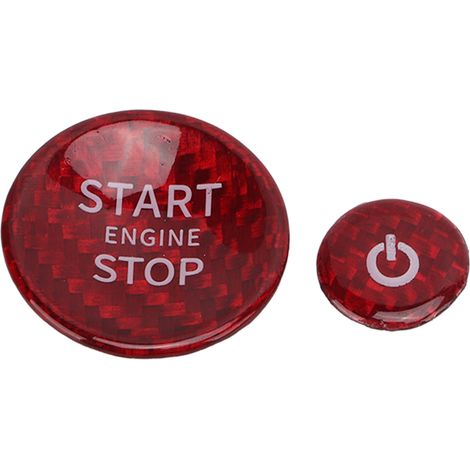 Autocollant de bouton d'arrêt de démarrage de moteur en Fiber de carbone, garniture de couverture de remplacement pour Land Rover Defender 2020 – 2021 (1/5)