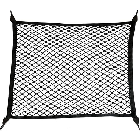 1 Filet De Rangement Coffre Voiture, Extensible 80x60cm À 160x120cm, Nylon Élastique, 4 Crochets, Pour SUV Et Camionnettes