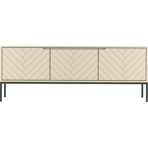 Lowboard 151 cm breit modern in Beige mit gefräster Front ANGERA-140 (1/5)