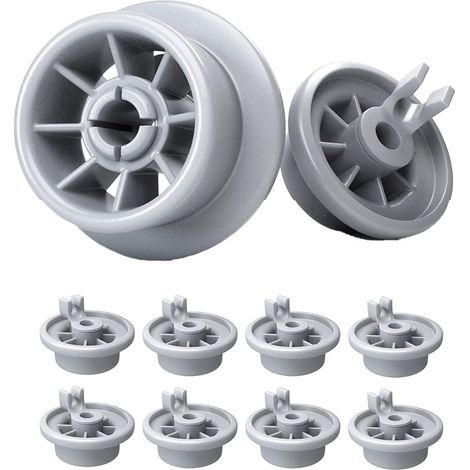 Roulettes inférieures pour panier de lave vaisselle compatibles Bosch Siemens et Neff référence 165314 couleur grise (1/5)