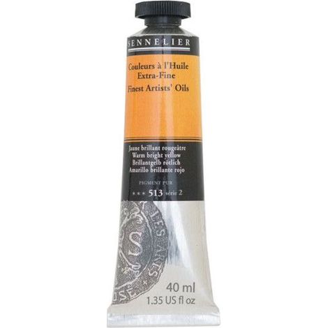 Peinture à l'huile - Sennelier - Warm Bright Jaune - 40ml - Pigments naturels - Finition satinée (1/2)