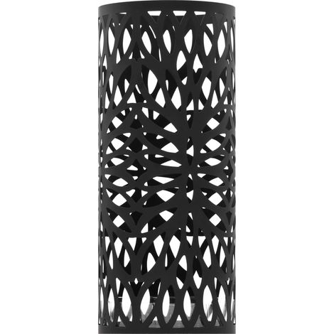 Porte-parapluie Feuilles Acier Noir (1/5)
