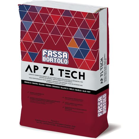 Ap 71 tech adesivo monocomponente bianco grigio pavimenti rivestimenti 25 kg colore- grigio - confezione 1