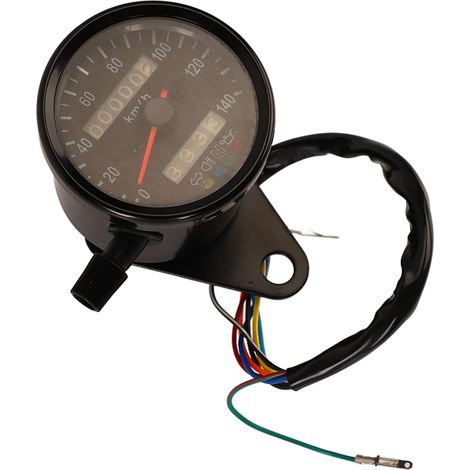 Compteur de vitesse moto 140km/h précis fiable avec voyants clignotants et indicateur de direction, odomètre pour motocyclette, éclairage intégré, pièce de rechange universelle (1/5)