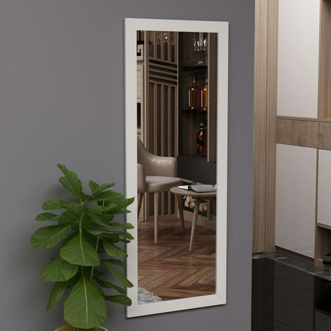 Miroir rectangulaire mural avec cadre blanc 105 cm CODY (1/5)