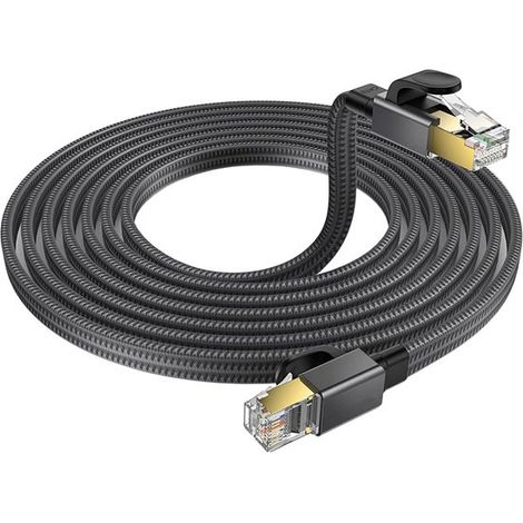 Câble Internet Premium - Câble Ethernet Cat 8 plat - Câble UTP RJ45 - 40 Gbit/s 2000 MHz - Câble réseau - Câble Internet - Câbles Internet - Blindé - 3 mètres (1/5)