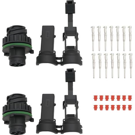 2 Pcs 6/7 Pin Male Car Tail Light Connector Plug Repair Kit Turn Lock Tail Light Socket Repair Kit Compatible with Fiat and Ducato (1/5)