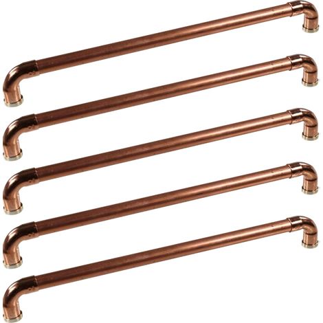 Lot de 5 Poignées de meuble cuivre "Industriel" - Entraxe 330 mm - Ø14 mm - Arcanaute (1/2)