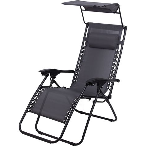 Todeco – Transat de plage pliable avec pare-soleil réglable – Housse résistante aux UV – Cadre en acier robuste – Idéal pour camping et jardin (1/5)