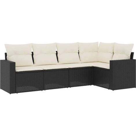 Maison Exclusive - Set de muebles de jardín 5 pzas y cojines ratá (1/3)