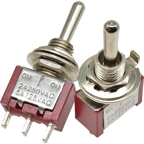 Interrupteur à bascule auto-réinitialisation métal ON ON ON 3 pins 3 positions mini — pour équipements électroniques (10 pièces)