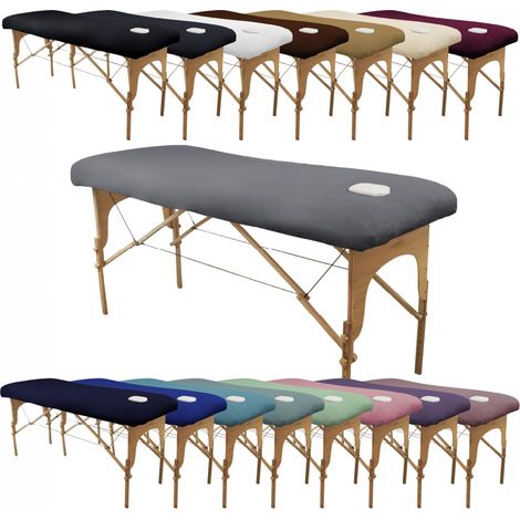 Drap housse de protection en éponge pour table de massage - Gris - Vivezen