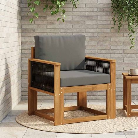 vidaXL Outdoor Middle Sofa Solid Acacia Wood Natural (1/5)