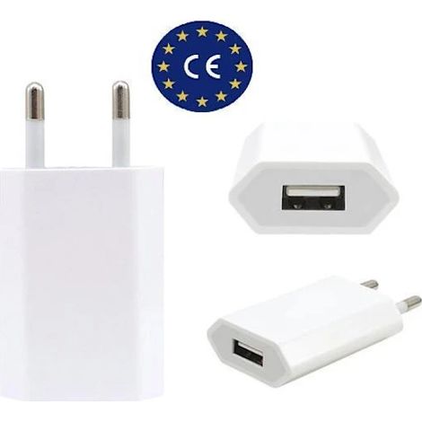 【bt02】Lot de 3 câbles adaptateurs de charge pour iPhone et Samsung 5V 1A, charge rapide universelle, prise murale USB blanche (1/3)