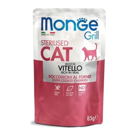 Veau stérilisé Monge Cat Grill en sachet de 85 g