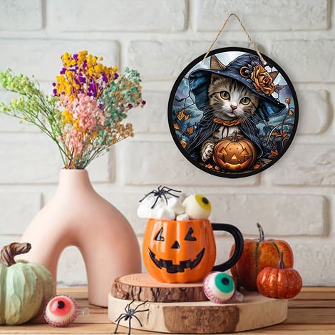 Pendentif Acrylique - 15 cm - Décoration Suspendue Halloween - Pour Porche Extérieur Porte ou Intérieur - 1 Pièce (1/5)