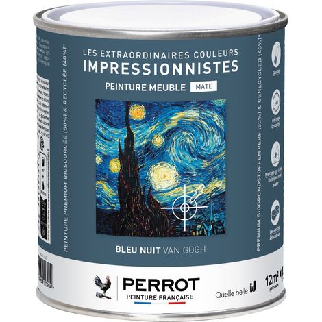 PEINTURE MATE POUR MEUBLE BLEU NUIT VAN GOGH 1L  - PERROT