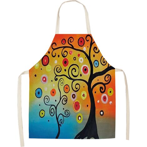 Tablier De Cuisine - Motif Arbre Dessin Animé - Imperméable Et Résistant - Pour Cuisson Et Pâtisserie - 1 Pièce (1/2)