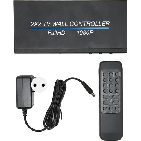 Lot 2 contrôleurs muraux TV 2x2 HDMI Plug and Play 1080P écran mosaïque 110-240V prise UE (1/5)