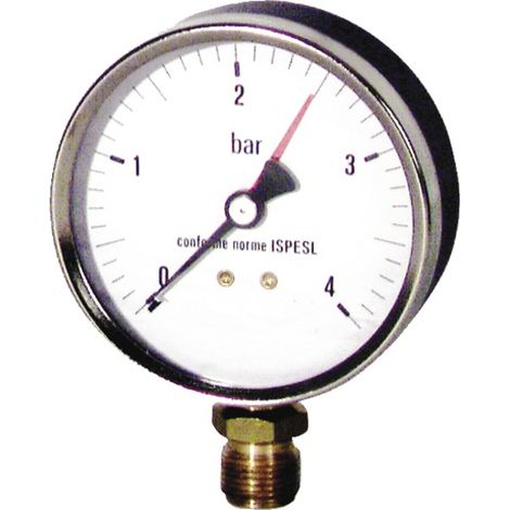 Druckmesser Wasser und Luft 0 bis 4 bar Durchmesser 80mm M3/8"
