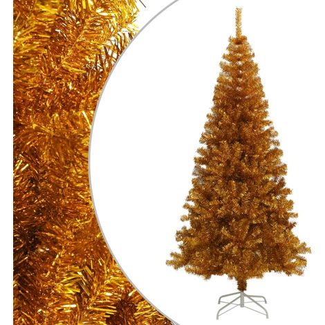 Sapin de Noël artificiel avec support Doré 210 cm PET vidaXL
