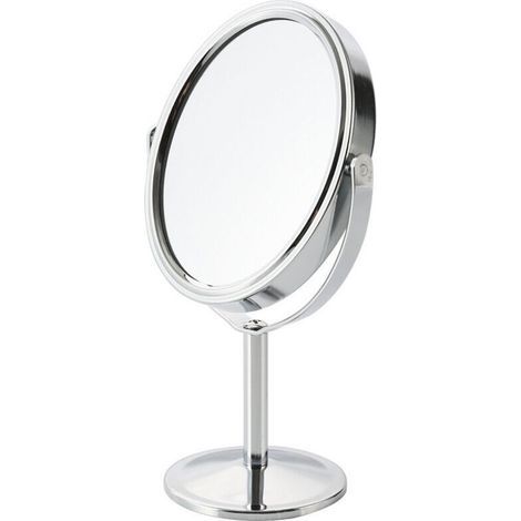 Makeup Mirror, Vanity Mirror, Tabletop Mirror with Magnifying Compartment, Double-Sided & 360° Swivel for Makeup, Shaving, Facials in Salon, St