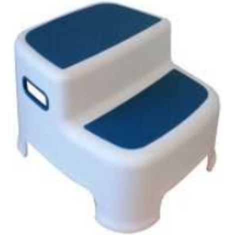 Escalón para baño para niños, doble, blanco/azul - Godonnier