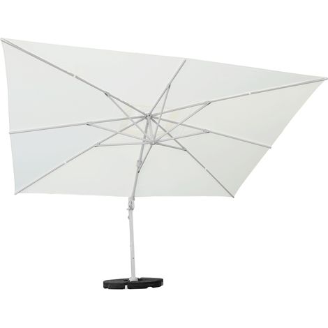 Ombrellone da giardino 3x4 braccio laterale bianco Roma (1/5)