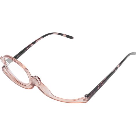 Loupe frontale pliable 180° rotative pour maquillage et lecture, verres grossissants +2,50, lunettes cosmétiques légères et pratiques, idéales pour les travaux de précision. (1/5)