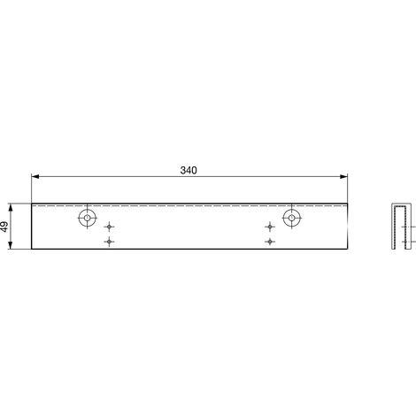 Zapata para puerta de cristal TS 97 plateada para VSG fabricada en ESG (1/5)