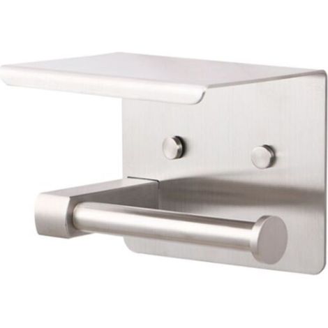 Porte-papier hygiénique avec étagère Etagère en acier inoxydable 304 (type perforé (1/5)