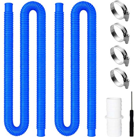 2 pièces Tuyau de pompe,avec 4 colliers de serrage,Tuyau piscine, Tuyau pour pompe de piscine, tuyau de rechange pour piscine,Tuyau solaire pour piscine,adaptés aux tuyaux de remplacement pour piscine (1/5)