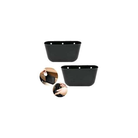 Poubelle Pour Petite Voiture (2 Pcs), Mini Poubelle En Plastique Poubelle De Stockage Des Véhicules à Moteur De Stockage, Boîte De Rangement Suspendue, Facile à Nettoyer, Couleur : Noir (1/5)