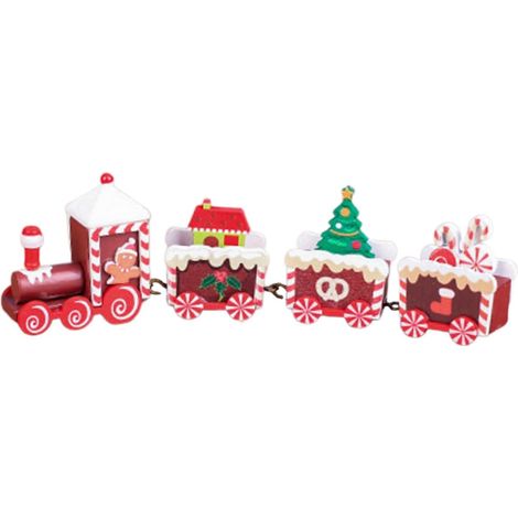 Décoration de Noël Bois Forme Train Sections Train Créatif pour Fête Bureau Guirlande Lumineuse Noël (1/5)