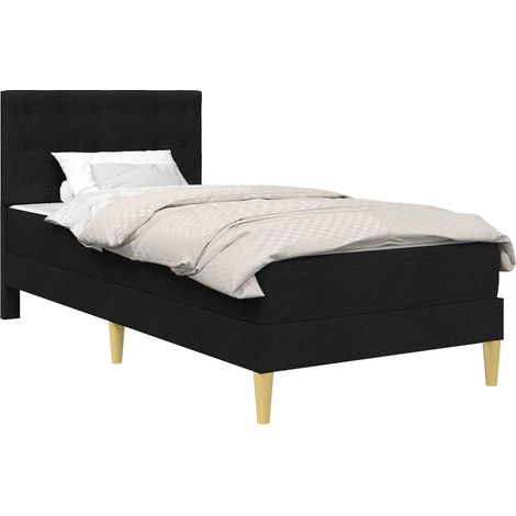 Maison Exclusive - Cadre de lit avec matelas Noir 80 x 200 cm tissu