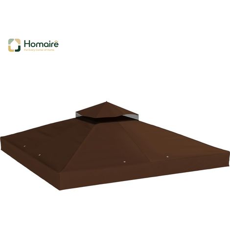 HOMAIRE Toit de rechange pour pavillon 3x3 m avec trous d'écoulement d'eau, UPF30+ et protection solaire
