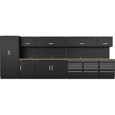 Sealey Premier&trade Storage System with Hardwood Worktop 5.58m APMSOAK